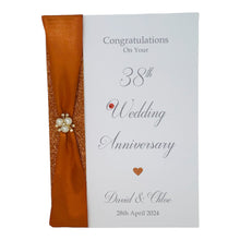 Load image into Gallery viewer, 38th Wedding Anniversary Card - Tourmaline 38 Year Thirty Eighth Anniversary Luxury Greeting Card Personalised