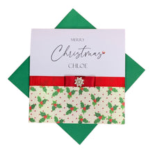 Load image into Gallery viewer, Personalised Christmas Card - Premium Greeting Card Personalised - Holly