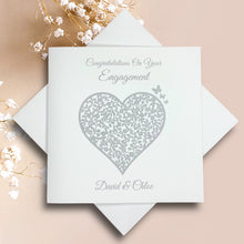 Load image into Gallery viewer, Congratulations On Your Engagement Personalised Card - Vintage Heart