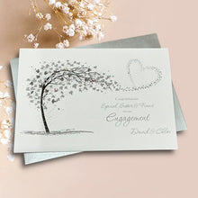 Load image into Gallery viewer, Son & Fiancée Engagement Card - Greeting Personalised - Sweeping Heart Son & Fiancée