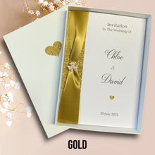 Load image into Gallery viewer, Wedding Day Invite Invitation Card - Bride & Groom - Envelope or Gift Box - 20 Colour Choice - Choose Pack Quantity