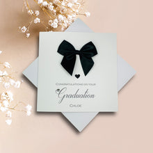 Load image into Gallery viewer, Graduation Card - Luxury Greeting Card Personalised - Regal Bow