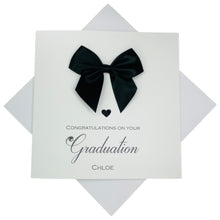 Load image into Gallery viewer, Graduation Card - Luxury Greeting Card Personalised - Regal Bow
