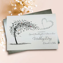 Load image into Gallery viewer, Granddaughter & Grandson-in-Law Wedding Day Card - Bride & Groom Luxury Greeting Personalised - Sweeping Heart