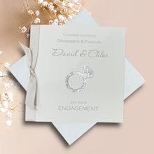 Load image into Gallery viewer, Grandson & Fiancée Engagement Card - Luxury Greeting Card Personalised - Engagement Ring Grandson & Fiancée