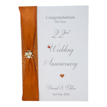 Load image into Gallery viewer, 22nd Wedding Anniversary Card - Copper 22 Year Twenty Second Anniversary Luxury Greeting Card, Personalised