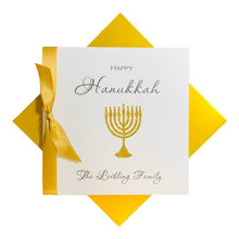 Load image into Gallery viewer, Happy Hanukkah/Chanukah Personalised Luxury Jewish Greeting Card - Menorah Candles