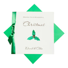 Load image into Gallery viewer, Holly Christmas Card - Luxury Greeting Card Personalised