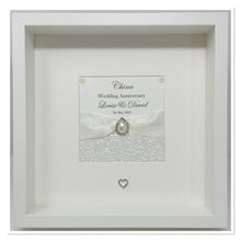 Load image into Gallery viewer, 20th China 20 Years Wedding Anniversary Ribbon Frame - Pebble