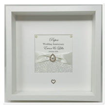 Load image into Gallery viewer, 1st Paper 1 Year Wedding Anniversary Ribbon Frame - Pebble
