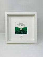 Load image into Gallery viewer, 55th Emerald 55 Years Wedding Anniversary Ribbon Frame - Pebble