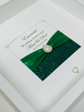 Load image into Gallery viewer, 55th Emerald 55 Years Wedding Anniversary Ribbon Frame - Pebble