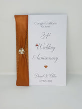 Load image into Gallery viewer, 31st Wedding Anniversary Card - Timepiece 31 Year Thirty First Anniversary Luxury Greeting Card, Personalised