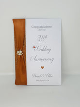 Load image into Gallery viewer, 38th Wedding Anniversary Card - Tourmaline 38 Year Thirty Eighth Anniversary Luxury Greeting Card Personalised