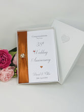 Load image into Gallery viewer, 38th Wedding Anniversary Card - Tourmaline 38 Year Thirty Eighth Anniversary Luxury Greeting Card Personalised