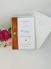 Load image into Gallery viewer, 22nd Wedding Anniversary Card - Copper 22 Year Twenty Second Anniversary Luxury Greeting Card, Personalised