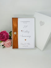 Load image into Gallery viewer, 21st Wedding Anniversary Card - Brass 21 Year Twenty First Anniversary Luxury Greeting Card, Personalised
