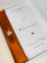 Load image into Gallery viewer, 7th Anniversary Card - Copper 7 Year Seventh Wedding Anniversary Luxury Greeting Card Personalised