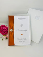 Load image into Gallery viewer, 5th Anniversary Card - Wood 5 Year Fifth Wedding Anniversary Luxury Greeting Card Personalised