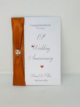 Load image into Gallery viewer, 19th Wedding Anniversary Card - Bronze 19 Year Nineteenth Anniversary Luxury Greeting Card Personalised