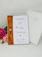 Load image into Gallery viewer, 19th Wedding Anniversary Card - Bronze 19 Year Nineteenth Anniversary Luxury Greeting Card Personalised