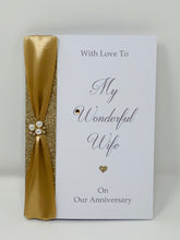 Load image into Gallery viewer, Wife Wedding Anniversary Card - Personalised Luxury Handmade Card