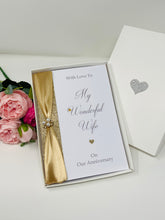 Load image into Gallery viewer, Wife Wedding Anniversary Card - Personalised Luxury Handmade Card