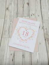 Load image into Gallery viewer, 18th Wedding Anniversary Card - Porcelain 18 Year Eighteenth Anniversary Luxury Greeting Card, Personalised - Love Heart