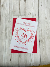 Load image into Gallery viewer, 46th Wedding Anniversary Card - Poetry 46 Year Forty Sixth Anniversary Luxury Greeting Card, Personalised  -