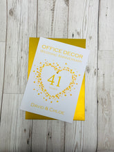 Load image into Gallery viewer, 41st Wedding Anniversary Card - Office Decor 41 Year Forty First Anniversary Luxury Greeting Card Personalised - Love Heart