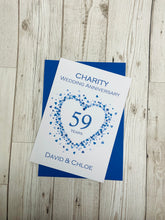 Load image into Gallery viewer, Copy of 59th Wedding Anniversary Card - Charity 59 Year Fifty Ninth Anniversary Luxury Greeting Personalised Gift - Floral Number