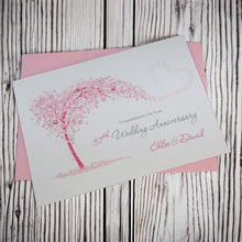 Load image into Gallery viewer, 57th Wedding Anniversary Card - Night 57 Year Fifty Seventh Anniversary Luxury Greeting Personalised - Sweeping Heart