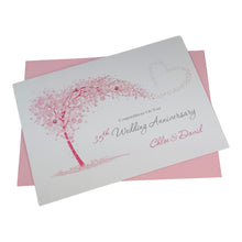 Load image into Gallery viewer, 35th Wedding Anniversary Card - Coral 35 Year Thirty Fifth Anniversary Luxury Greeting Card, Personalised - Sweeping Heart