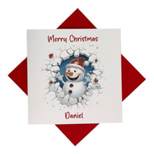 Load image into Gallery viewer, Personalised Christmas Card - Greeting Card Personalised - Ice Snowman