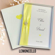 Load image into Gallery viewer, Wedding Day Invite Invitation Card - Bride & Groom - Envelope or Gift Box - 20 Colour Choice - Choose Pack Quantity