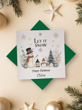 Load image into Gallery viewer, Personalised Christmas Card - Greeting Card Personalised - Let It Snow
