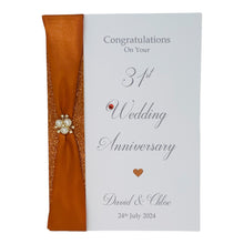 Load image into Gallery viewer, 31st Wedding Anniversary Card - Timepiece 31 Year Thirty First Anniversary Luxury Greeting Card, Personalised