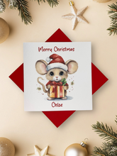 Load image into Gallery viewer, Personalised Christmas Card - Greeting Card Personalised - Christmas Mouse