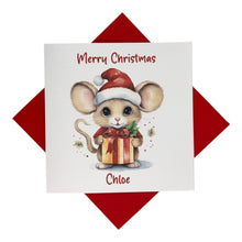 Load image into Gallery viewer, Personalised Christmas Card - Greeting Card Personalised - Christmas Mouse