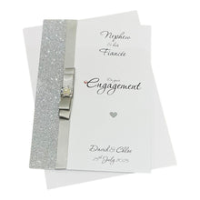 Load image into Gallery viewer, Nephew & Fiancée Engagement Card - Luxury Greeting Card Personalised - Colour Choice - LB84