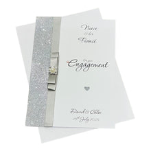 Load image into Gallery viewer, Niece & Fiancé Engagement Card - Luxury Greeting Card Personalised - Colour Choice - LB83