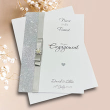 Load image into Gallery viewer, Niece & Fiancé Engagement Card - Luxury Greeting Card Personalised - Colour Choice - LB83