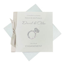 Load image into Gallery viewer, Niece & Fiancé Engagement Card - Luxury Greeting Card Personalised - Engagement Ring Niece & Fiancé