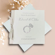 Load image into Gallery viewer, Niece & Fiancé Engagement Card - Luxury Greeting Card Personalised - Engagement Ring Niece & Fiancé
