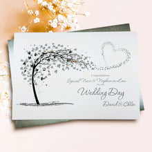 Load image into Gallery viewer, Niece & Nephew-in-Law Wedding Day Card - Bride & Groom Luxury Greeting Personalised - Sweeping Heart