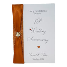 Load image into Gallery viewer, 19th Wedding Anniversary Card - Bronze 19 Year Nineteenth Anniversary Luxury Greeting Card Personalised
