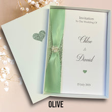 Load image into Gallery viewer, Wedding Day Invite Invitation Card - Bride & Groom - Envelope or Gift Box - 20 Colour Choice - Choose Pack Quantity