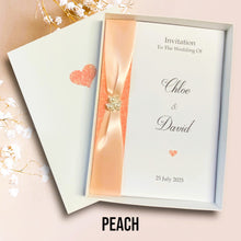 Load image into Gallery viewer, Wedding Day Invite Invitation Card - Handmade Personalised - 20 Colour Choice - Envelope or Gift Box - Bride & Groom - Choose Pack Quantity