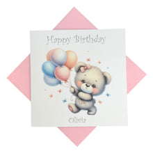 Load image into Gallery viewer, Birthday Card - Personalised Greeting Card - Pink Balloon 1