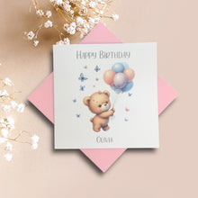 Load image into Gallery viewer, Birthday Card - Personalised Greeting Card - Pink Balloon 2